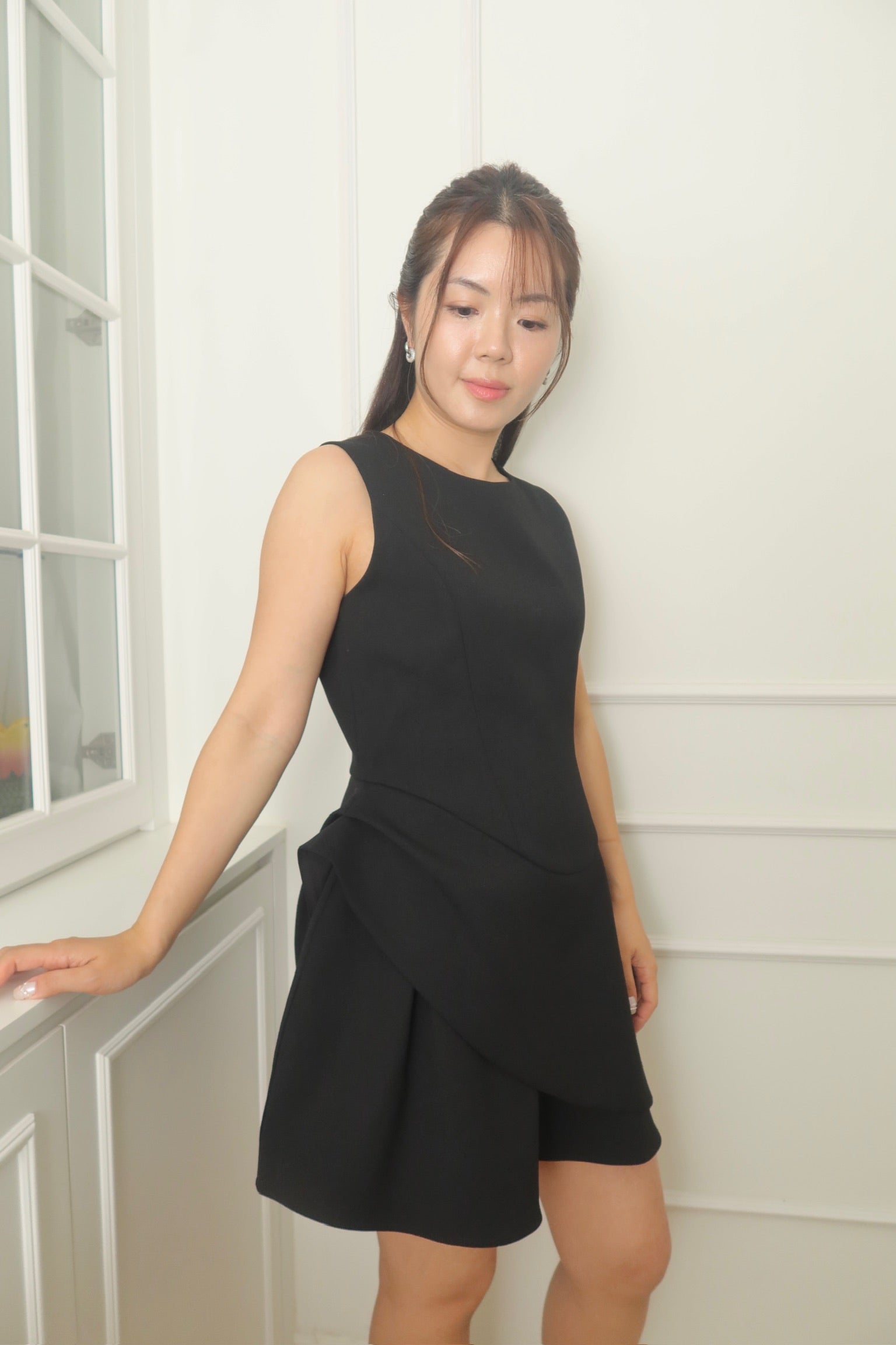 【LE ZANS BRAND COLLECTION】 Layered Elegance Dress(30%wool) [OPS0147]
