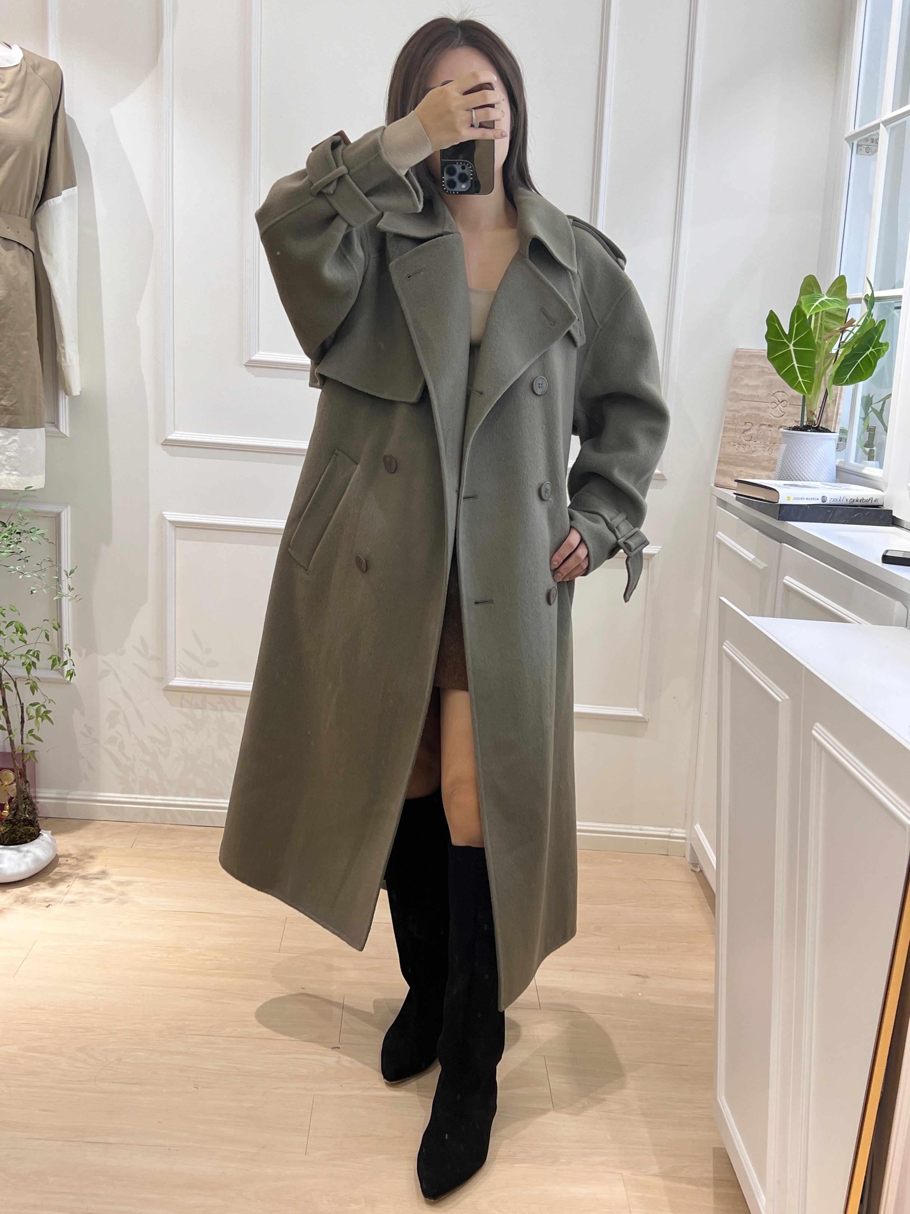 【LUXE COLLECTION】 Classic Khaki Long Trench Coat [J0059]