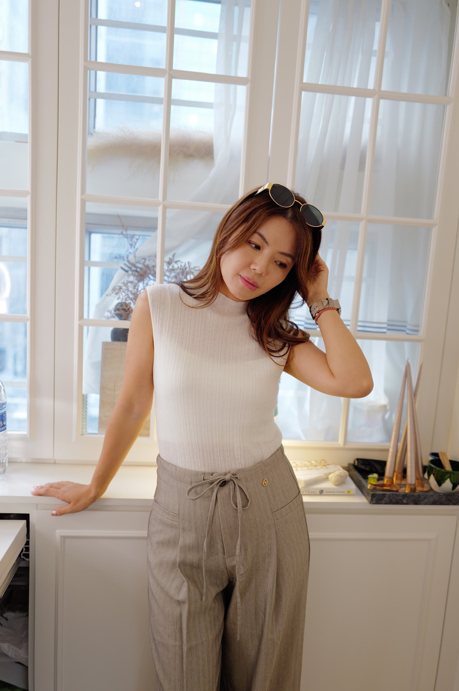 【LE ZANS PRIVÉ】Minimalist Two-Piece Ribbed Knit Cardigan Set (33% wool) [T0310]