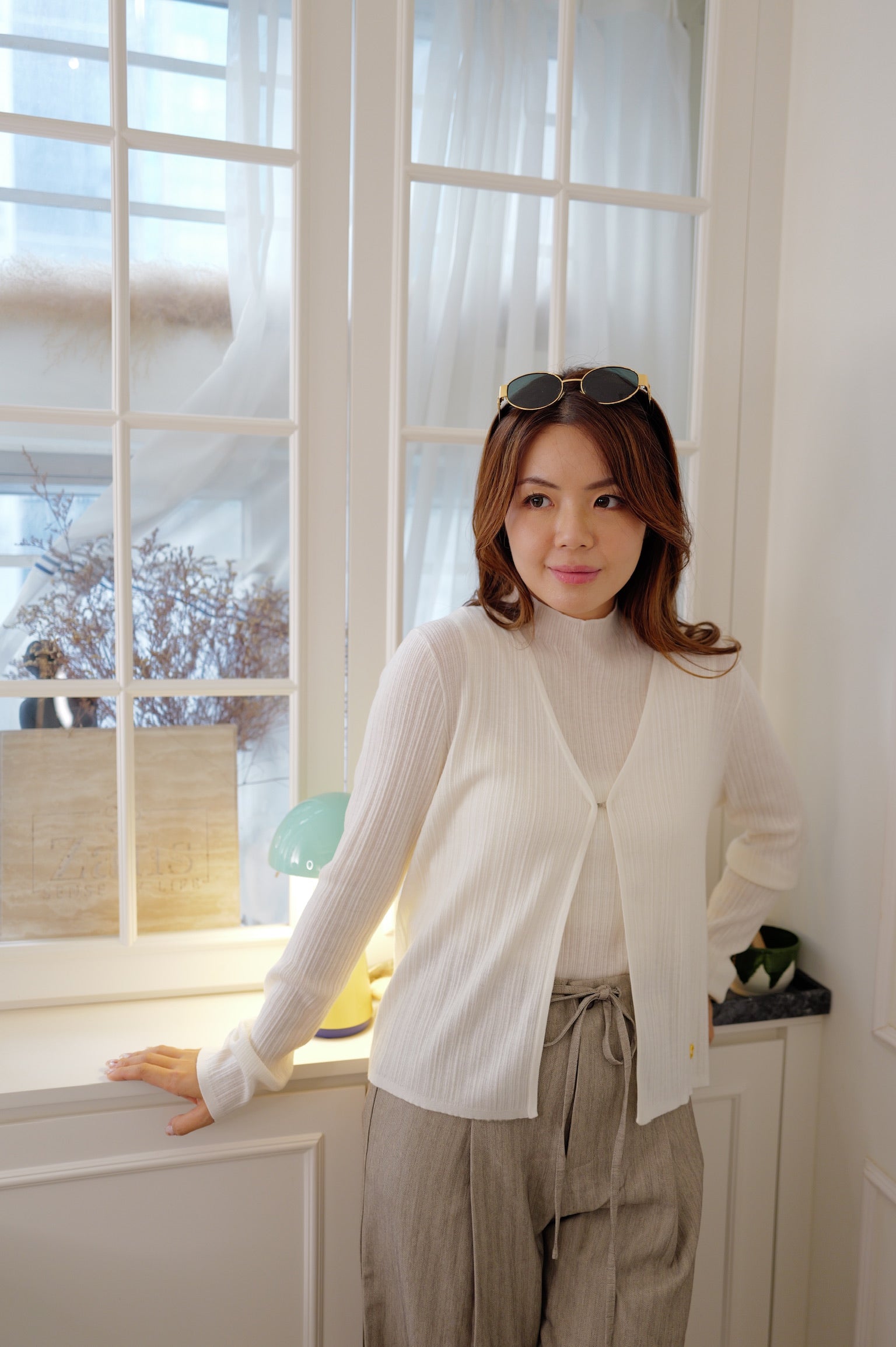 【LE ZANS PRIVÉ】Minimalist Two-Piece Ribbed Knit Cardigan Set (33% wool) [T0310]