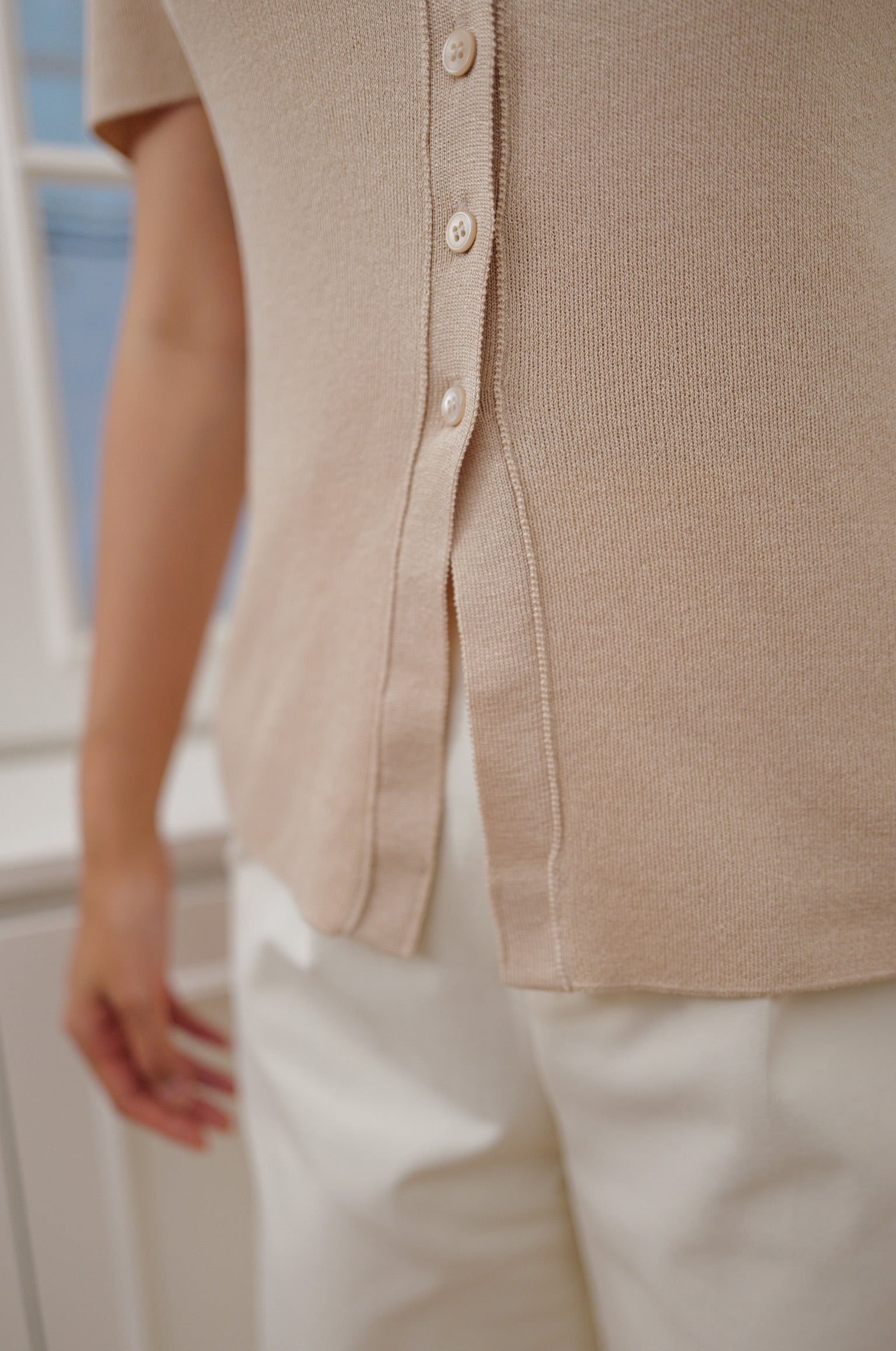 Cream Puff Sleeve Knit Cardigan [T0281]