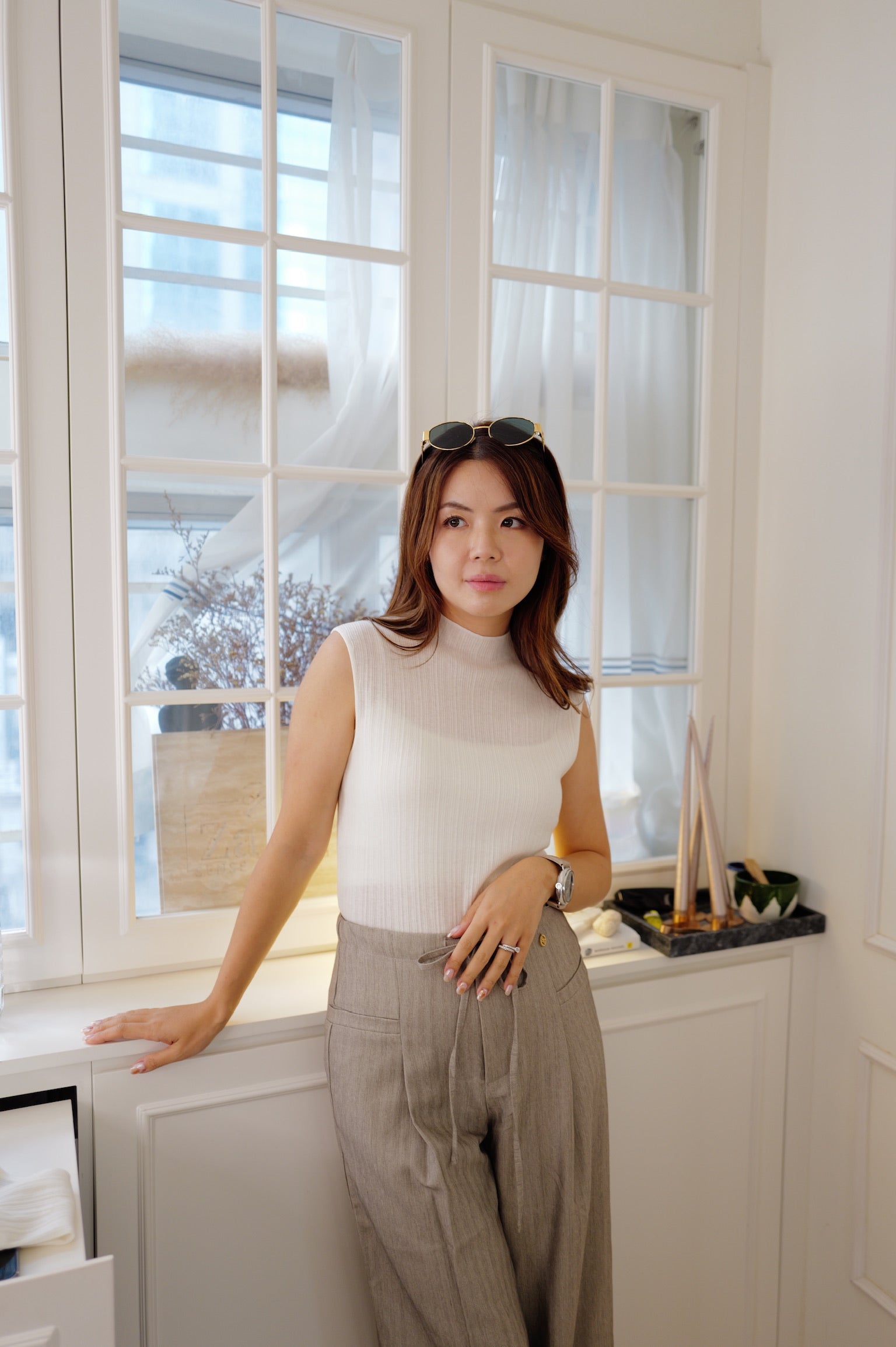 【LE ZANS PRIVÉ】Minimalist Two-Piece Ribbed Knit Cardigan Set (33% wool) [T0310]