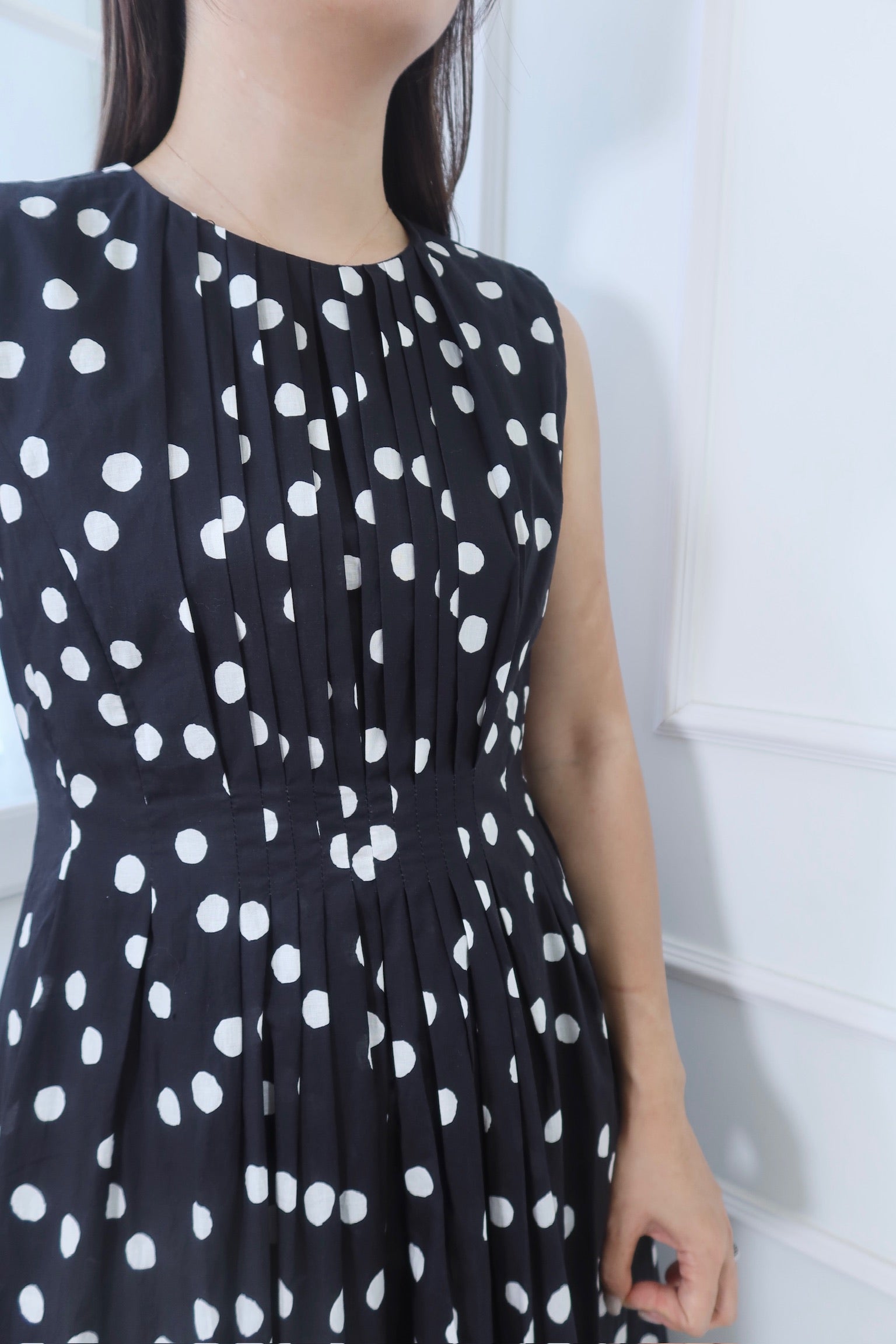 【LE ZANS BRAND COLLECTION】Polka Chic Sleeveless Maxi [OPS0151]