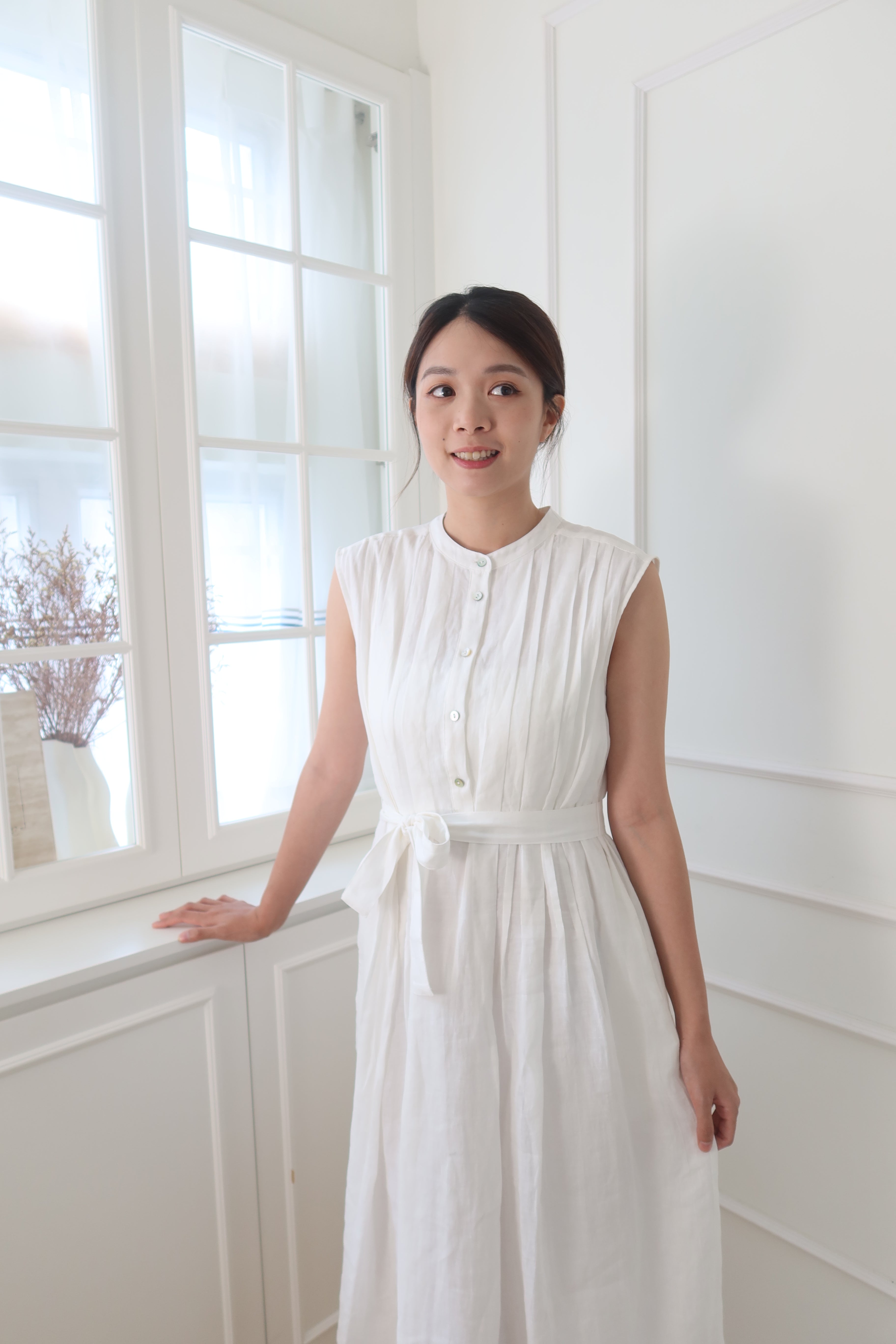 【LE ZANS BRAND COLLECTION】Pure Breeze Linen Sleeveless Dress (100% 麻) [OPS0158]