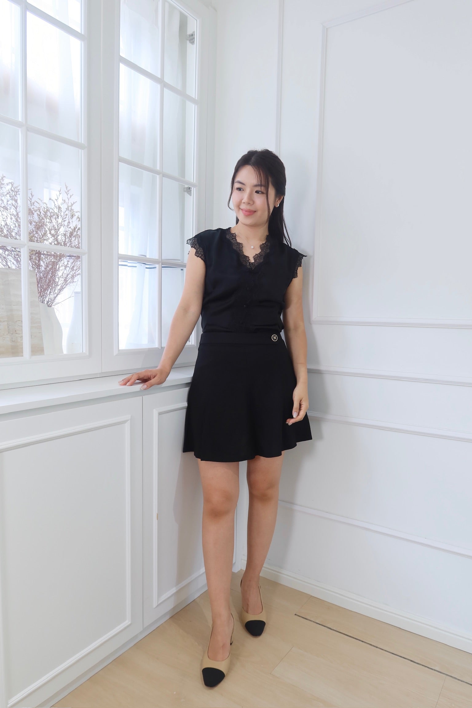 【LE ZANS BRAND COLLECTION】 Lace Trim Top [T0186]