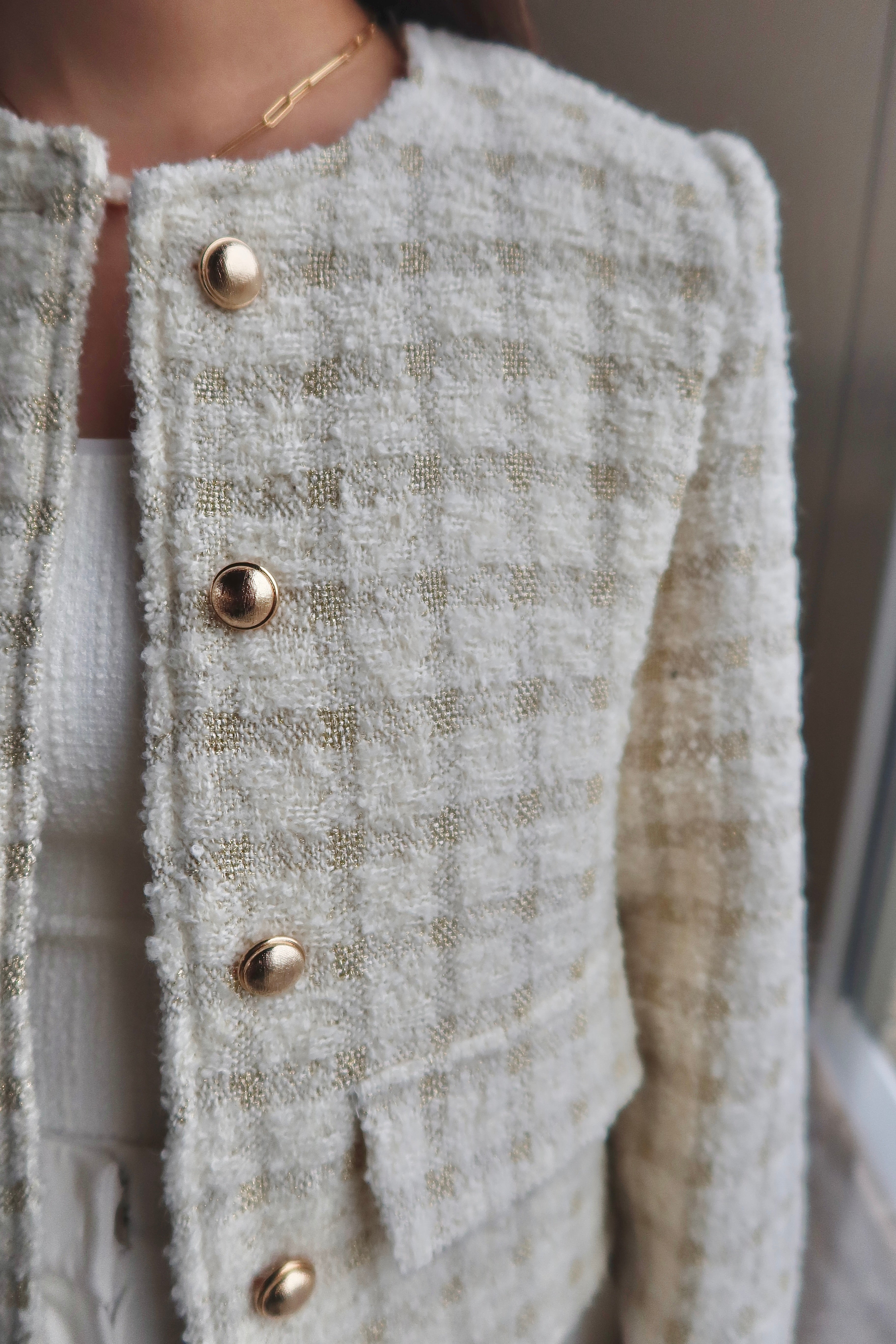 Elegant Tweed Open-Front Coat [J0082]