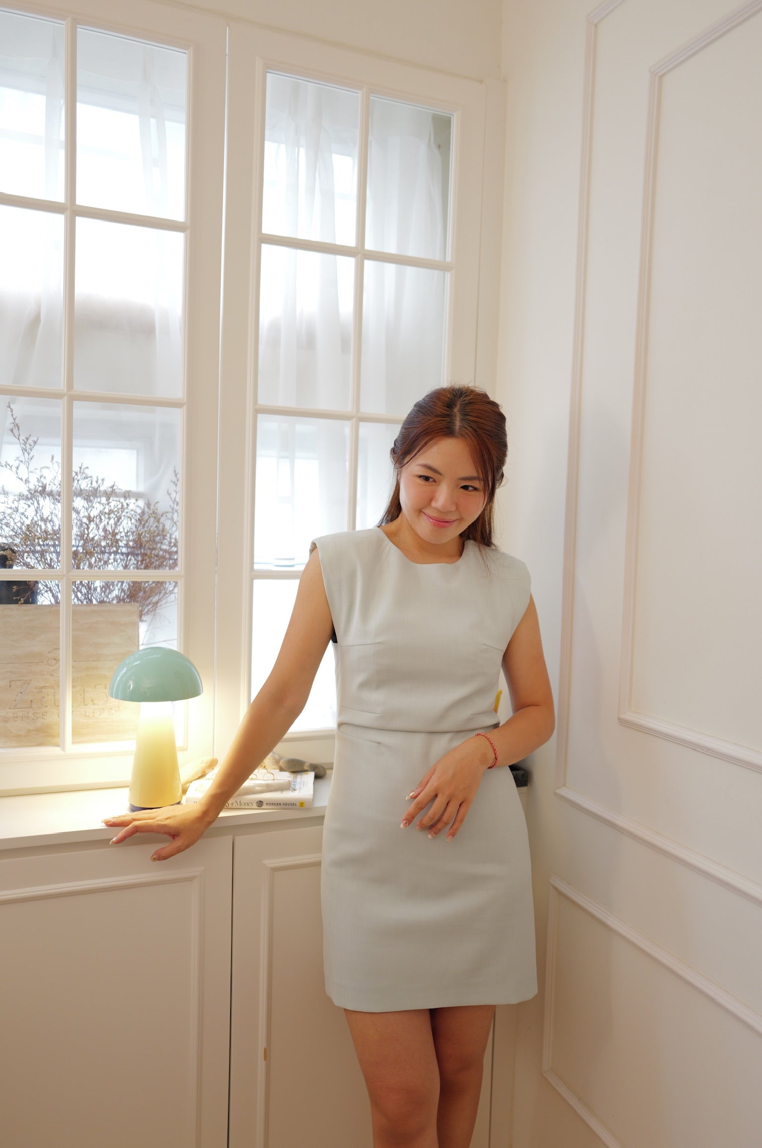 【LE ZANS BRAND COLLECTION】Ice Blue Structured Mini Dress [OPS185]