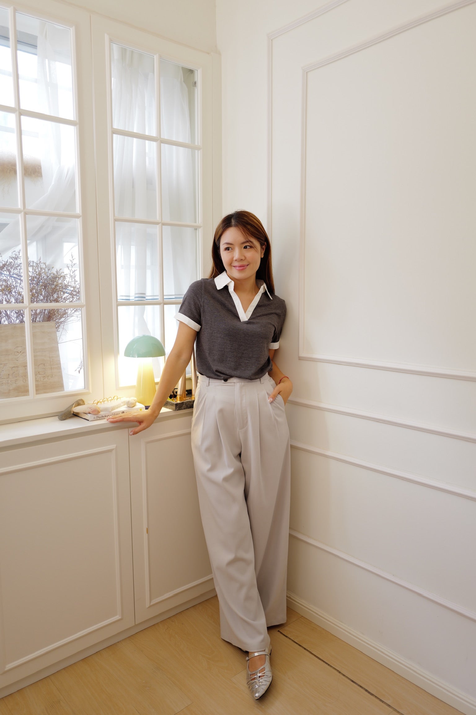 【LE ZANS BRAND COLLECTION】Classic Double-Pleated Tailored High-Waisted Trousers [PT0098]