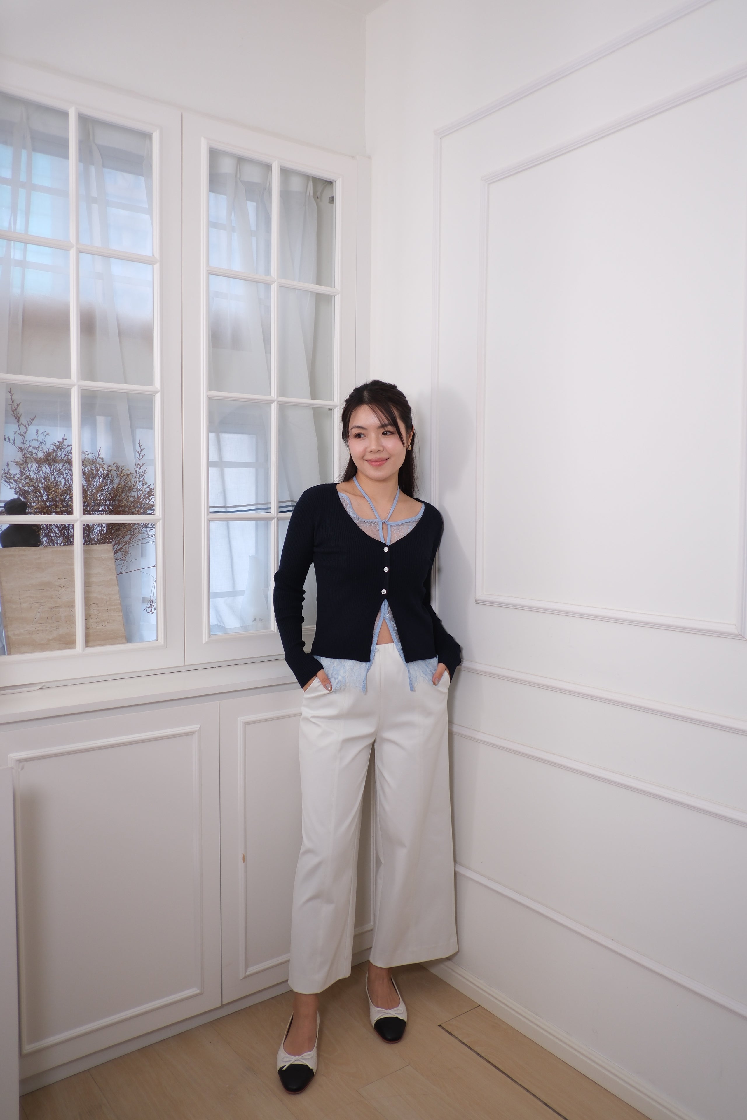 Lace Trim Open Cardigan [T0259]