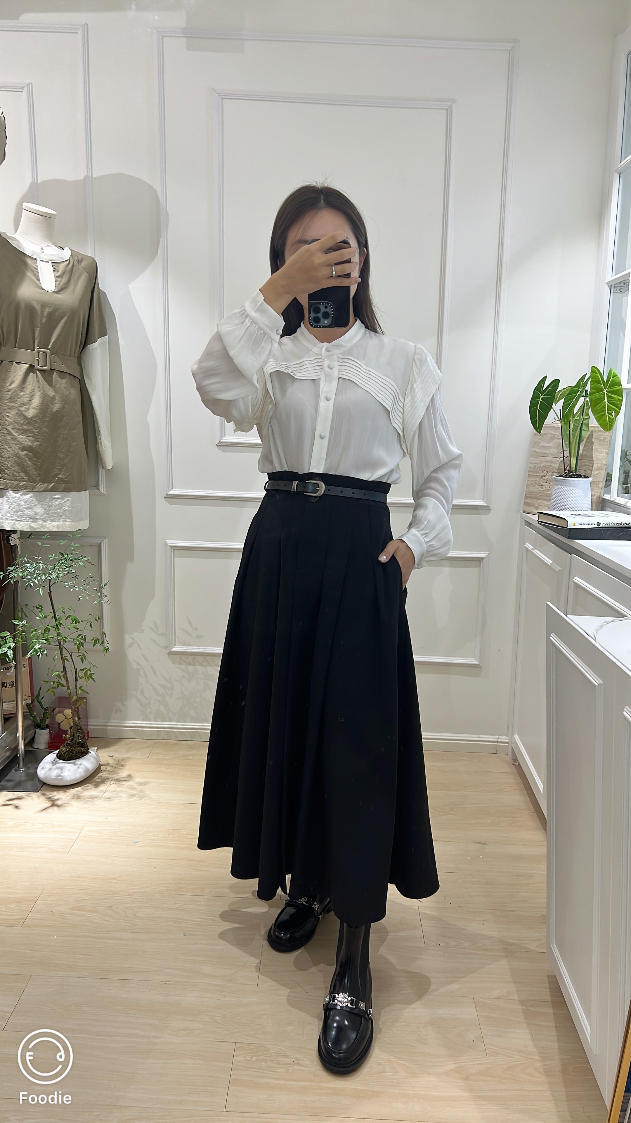 Draped Pleated Maxi Skirt [SK0044]