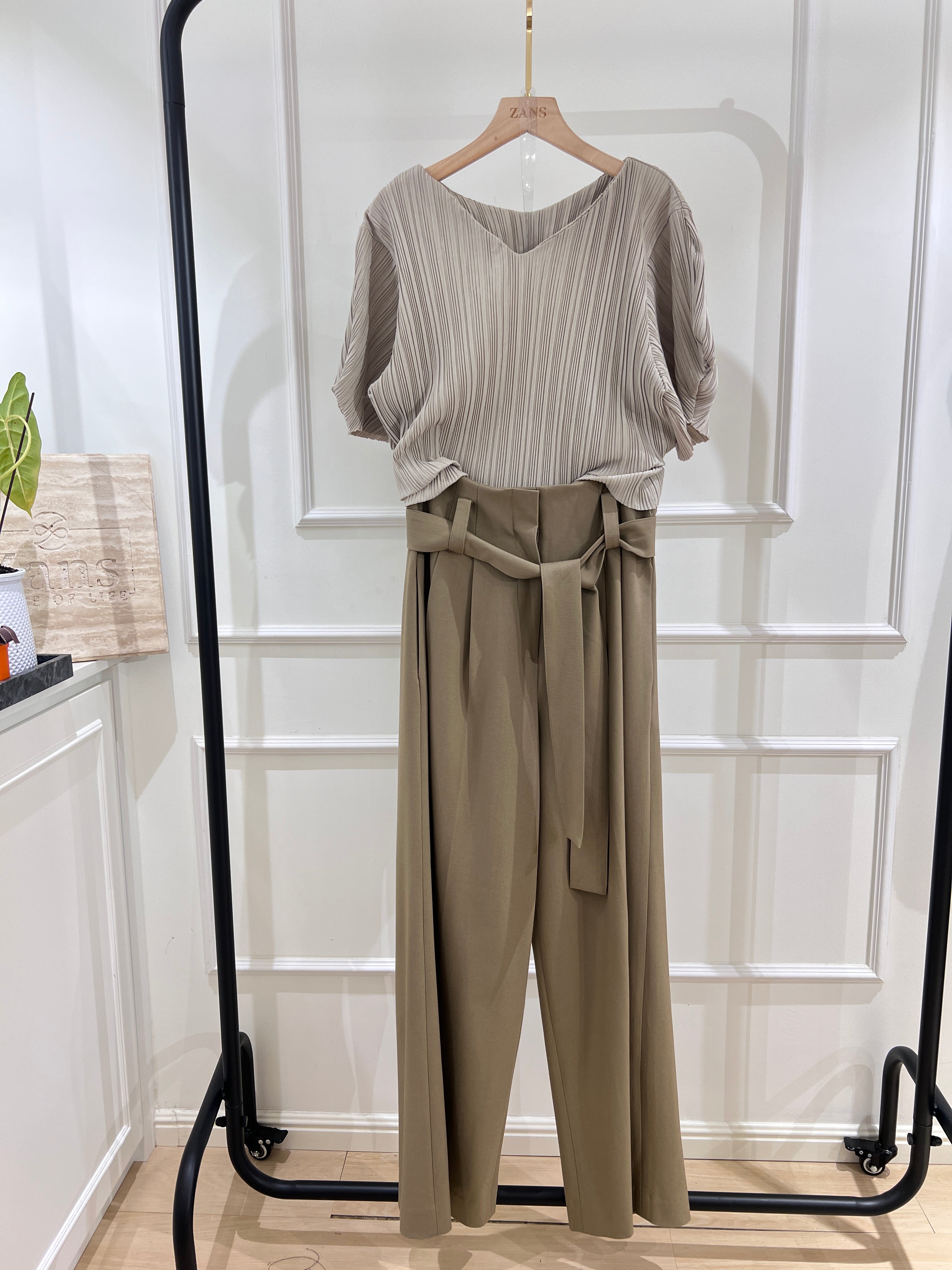 Elegance Wrinkle Wide Sleeve Blouse [T0155]