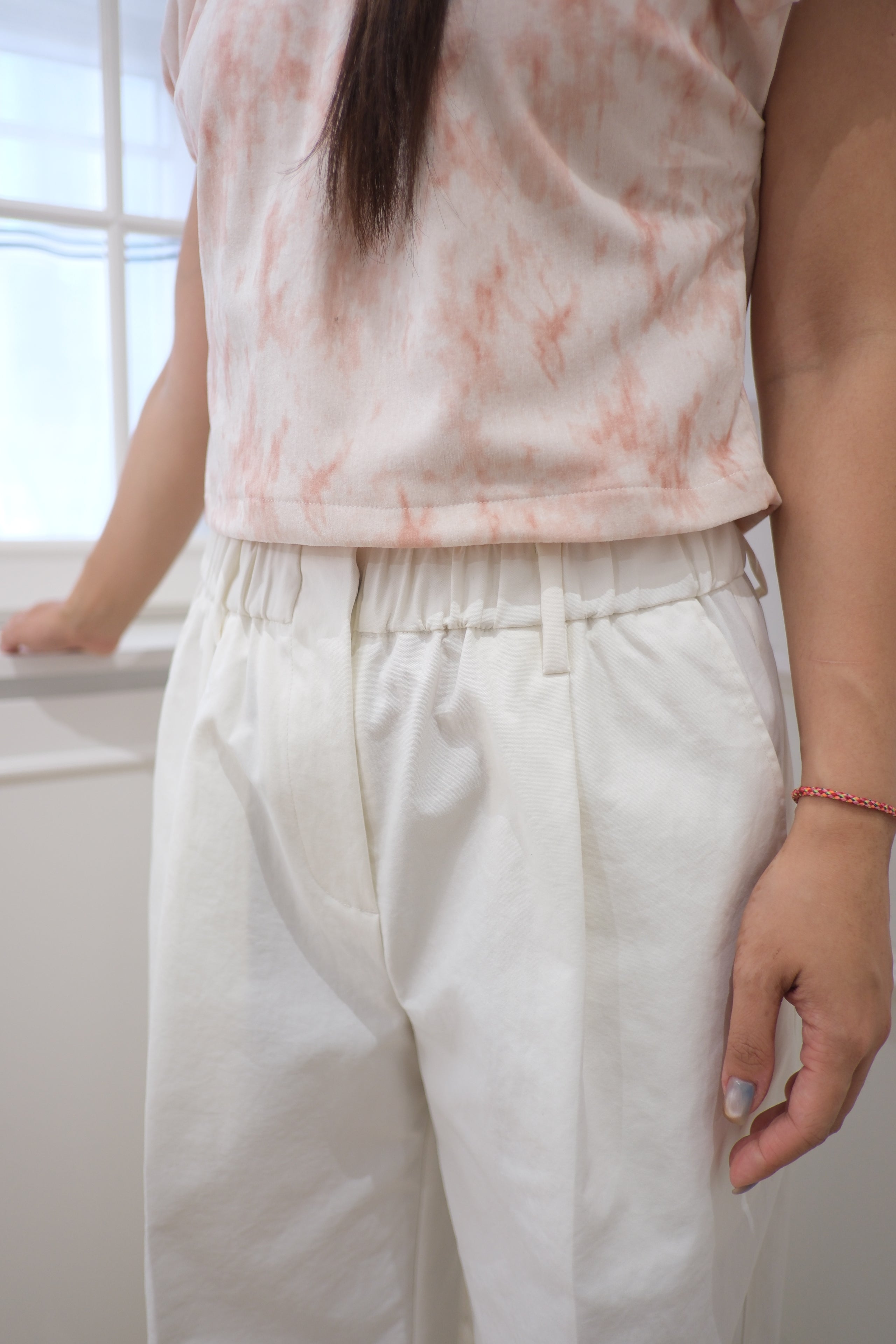 【LE ZANS BRAND COLLECTION】Cloud White High-Waist Wide Leg Pants [PT0085]