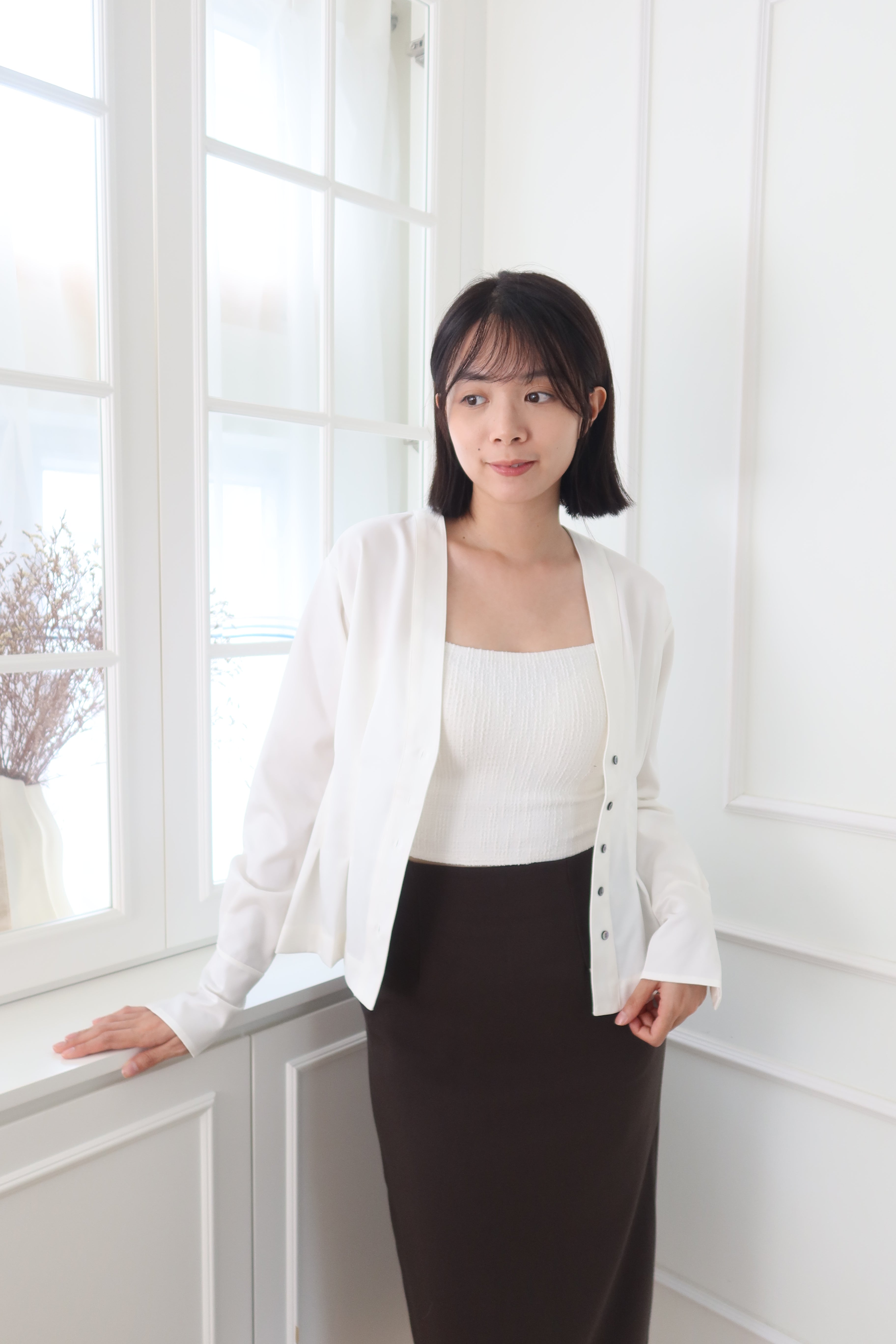 【LE ZANS BRAND COLLECTION】Pure White Mermaid Blouse [T0227]