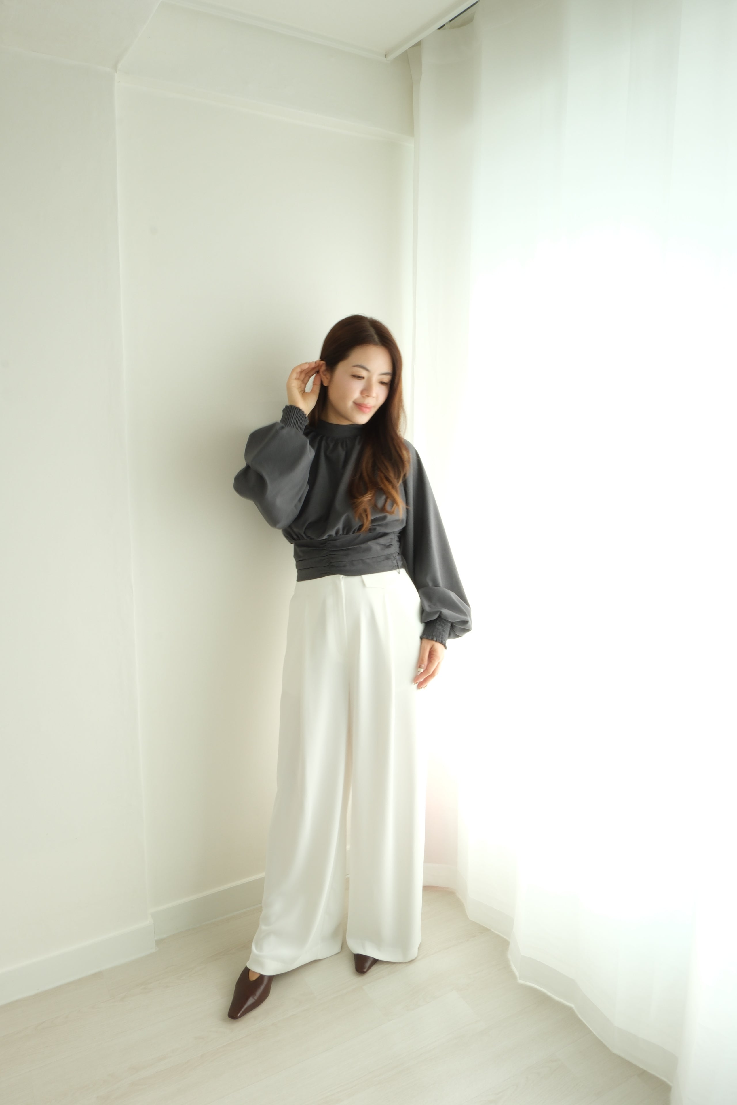 Refined Pleat Detail Dress Shirt [T0239]