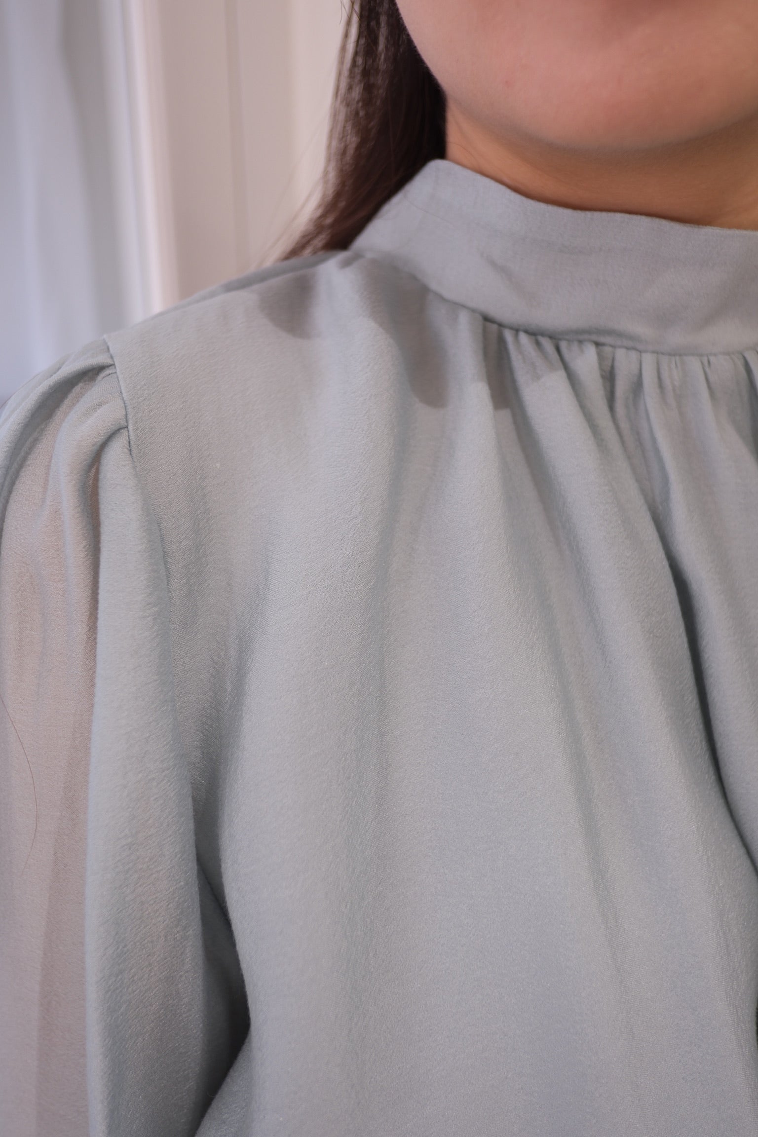 Silken Sheer Waist Tie Blouse [T0241]