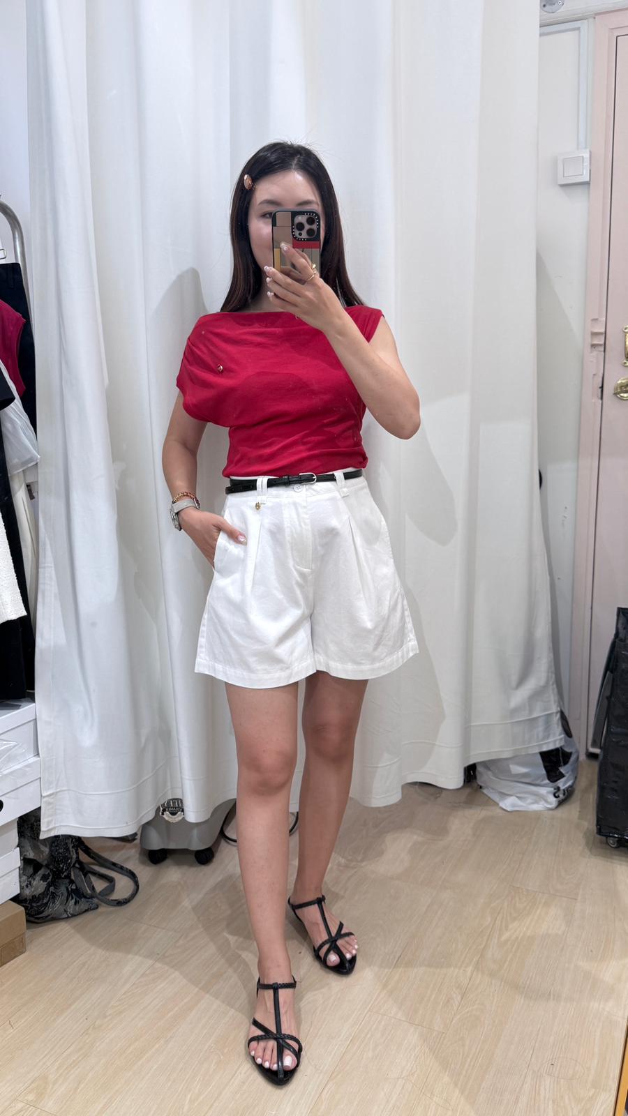 【LE ZANS BRAND COLLECTION】High-waisted Pleated Shorts [ST0029]