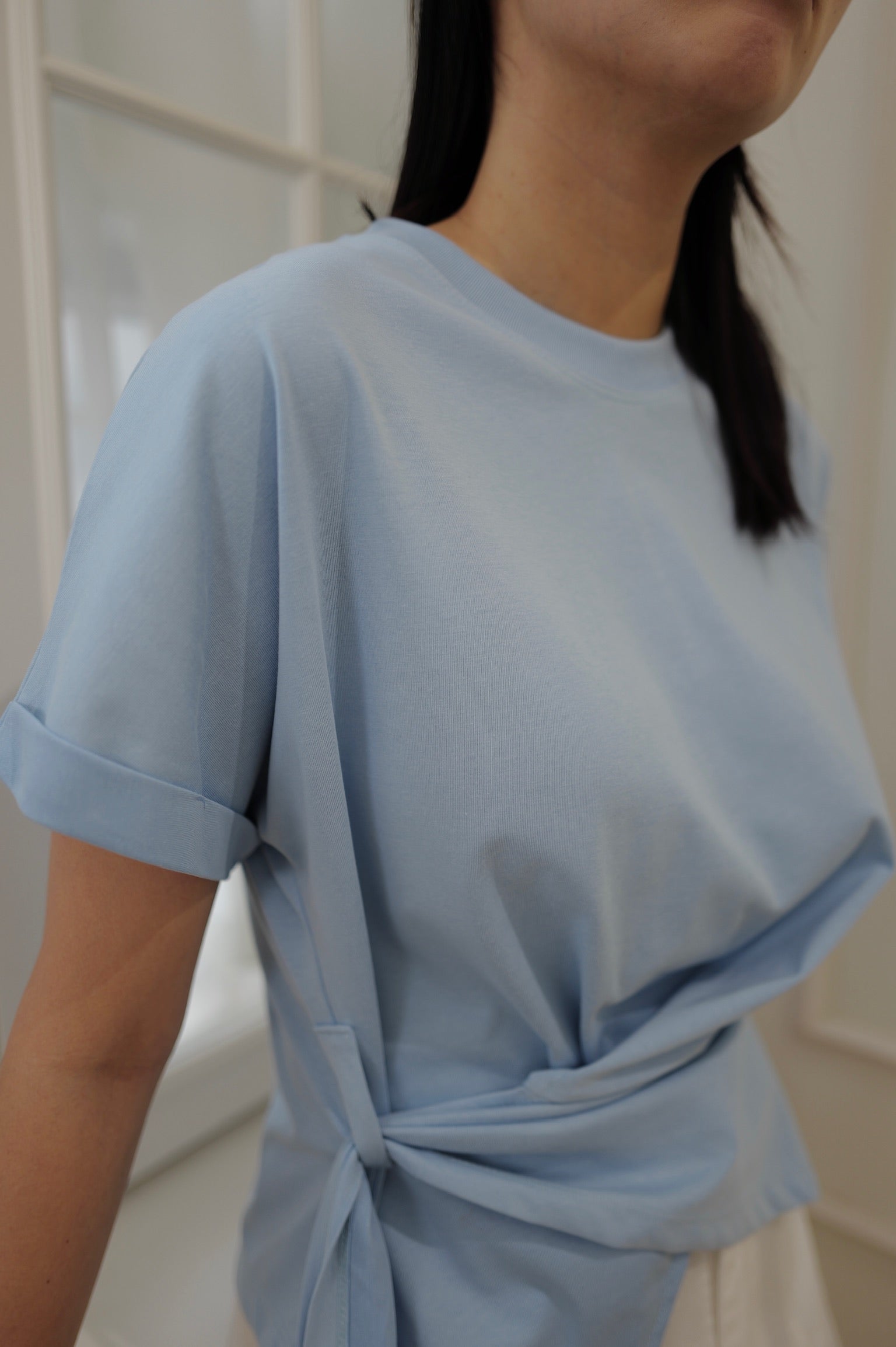 Asymmetric Tie-Hem Tee [T0266]