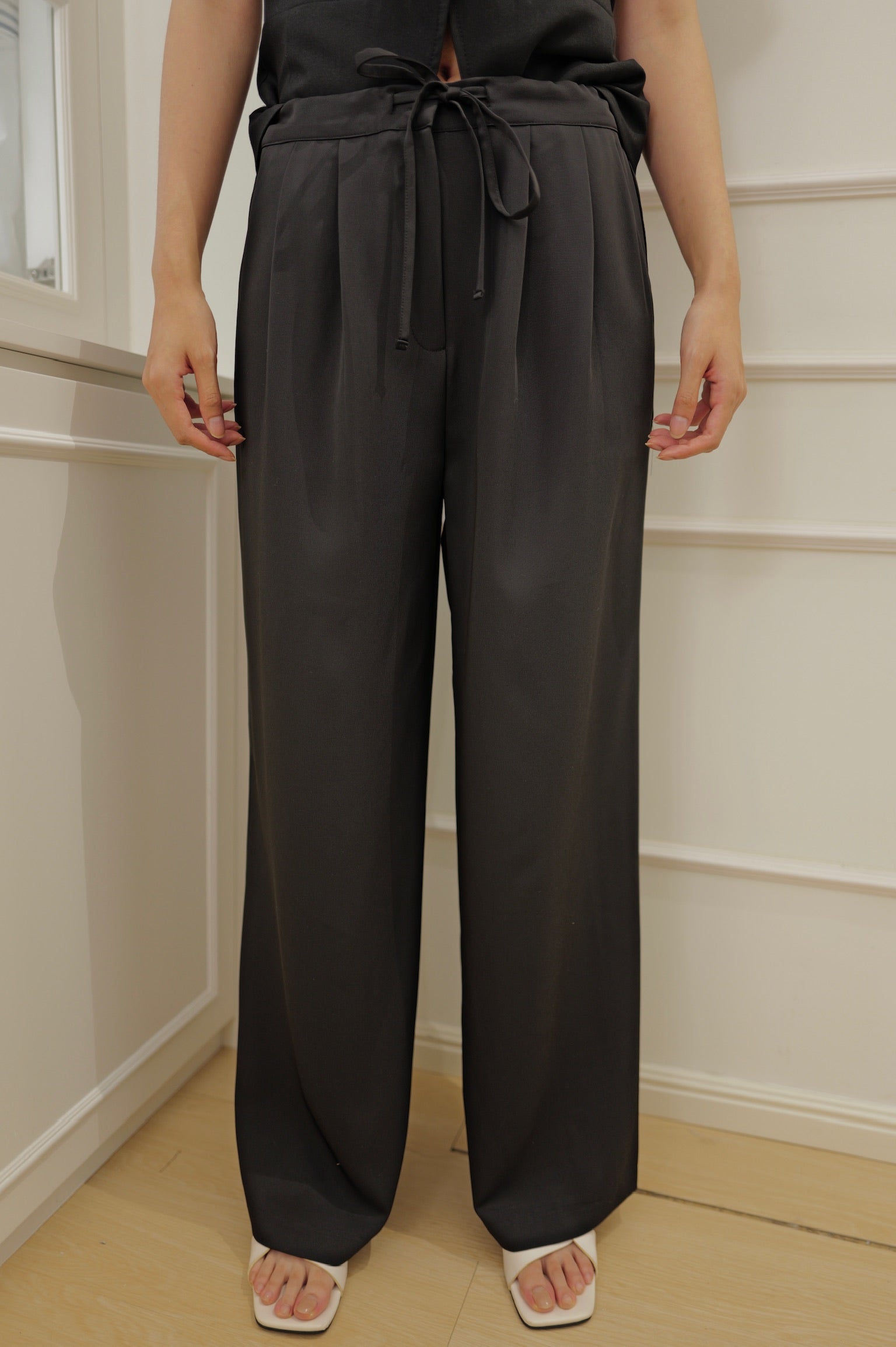 Relaxed Drawstring Draped Pants [PT0090]