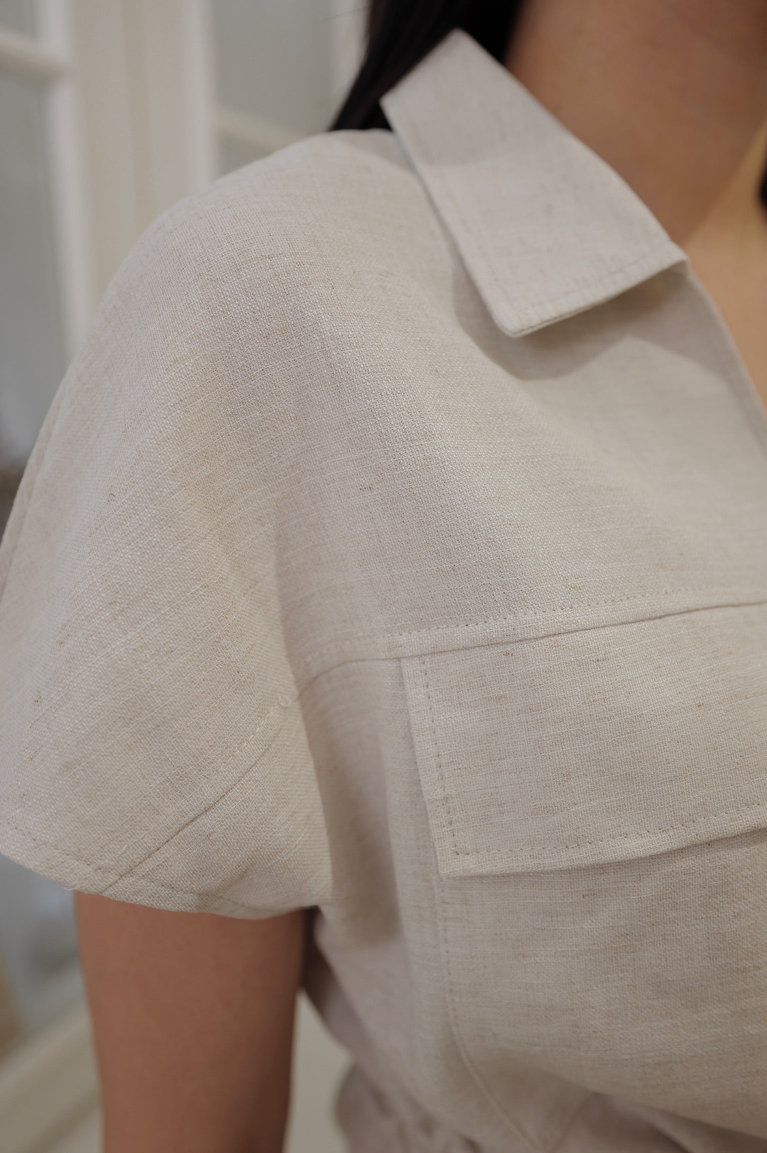 Utility Zip-Front Drawstring Blouse [J0135]