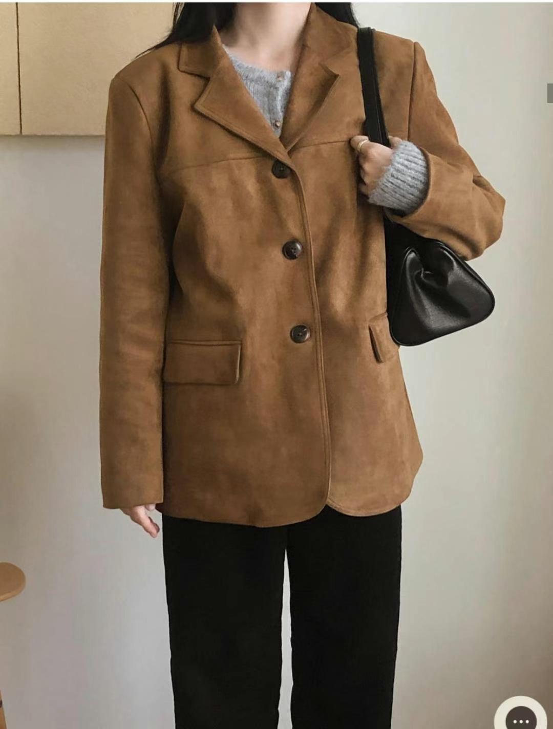 Suede-textured Safari Jacket [J0088]