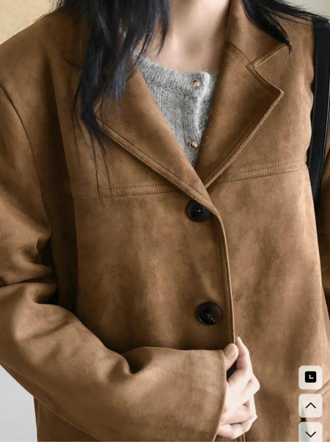 Suede-textured Safari Jacket [J0088]