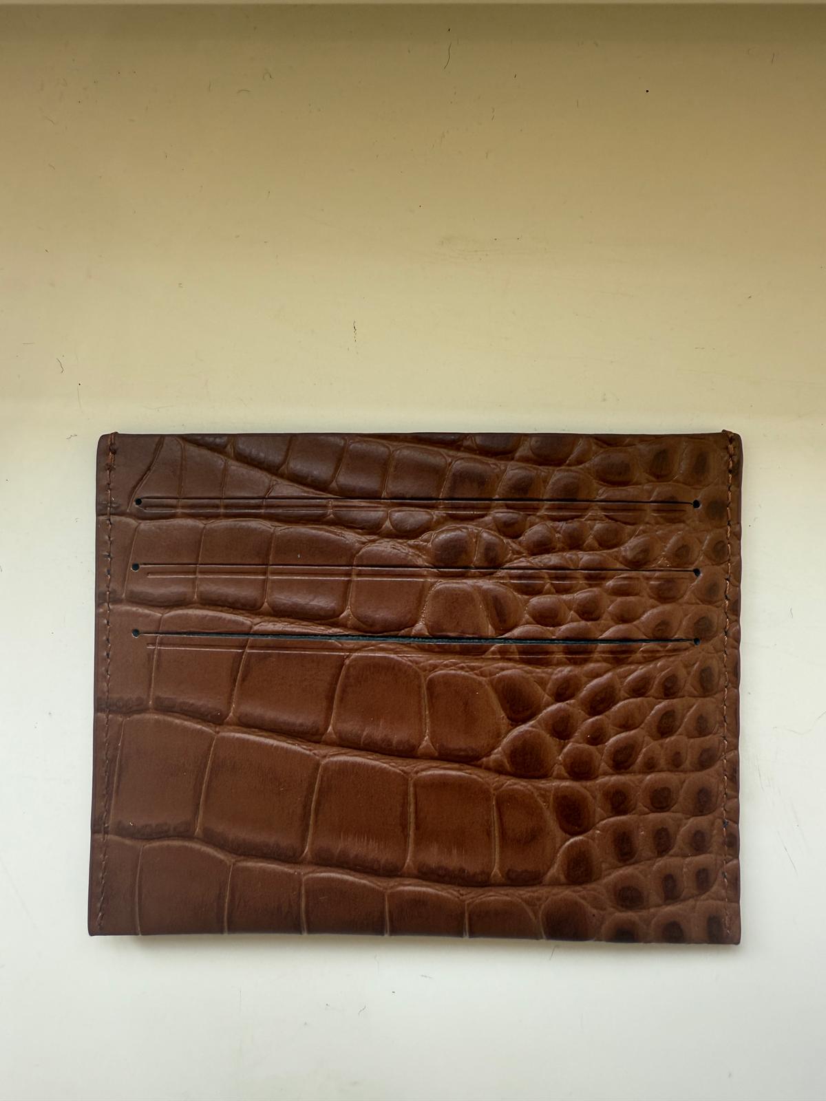 Crocodile embossed card holder [B0014]
