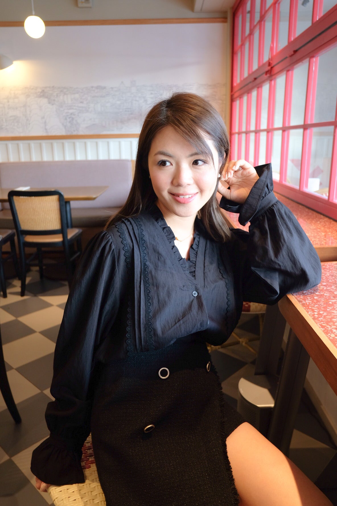 Ruffles V領Top [T0021]